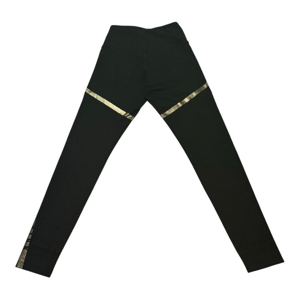 Pink Black Leggings with Gold Accents - Picture 3 of 9